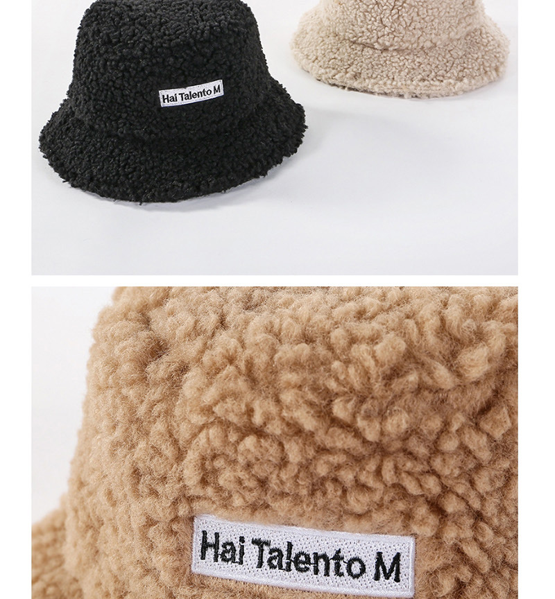 Fashion Beige Wool Velvet Letter Cap,Sun Hats