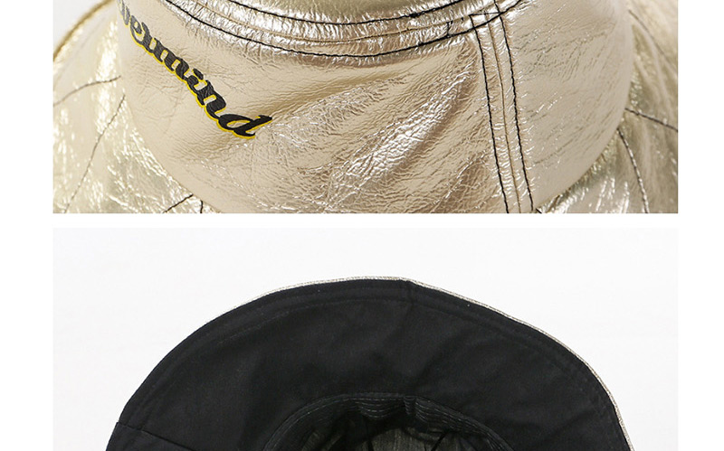 Fashion Black Leather Glossy Fisherman Hat,Sun Hats