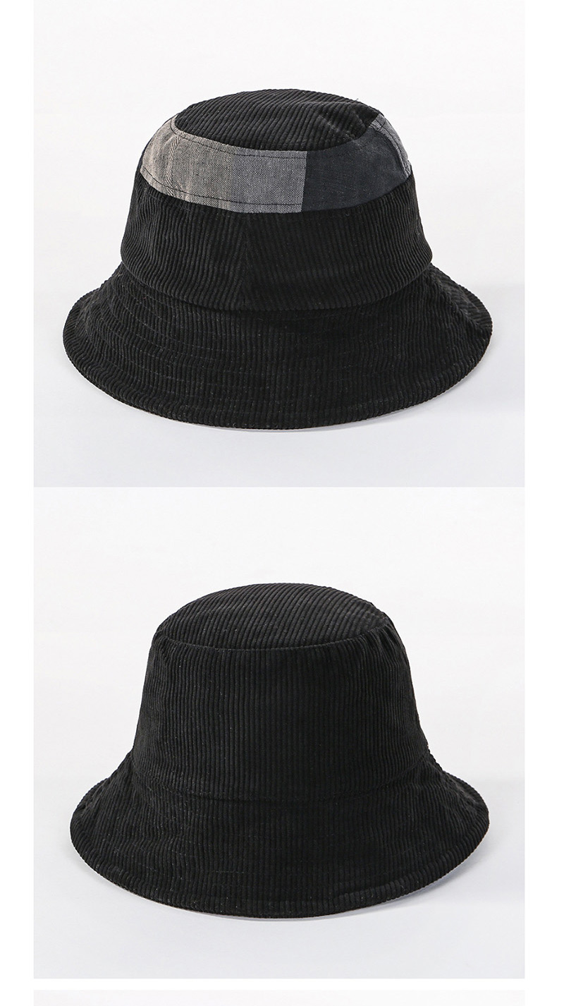 Fashion Black Double-sided Wear Fishing Color Matching Basin Cap,Sun Hats