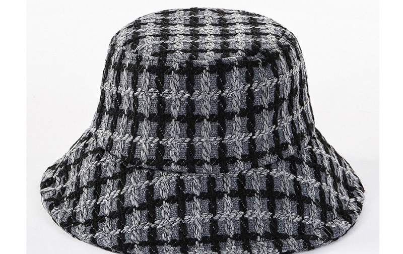 Fashion Navy Colorblock Lattice Large Basin Cap,Sun Hats