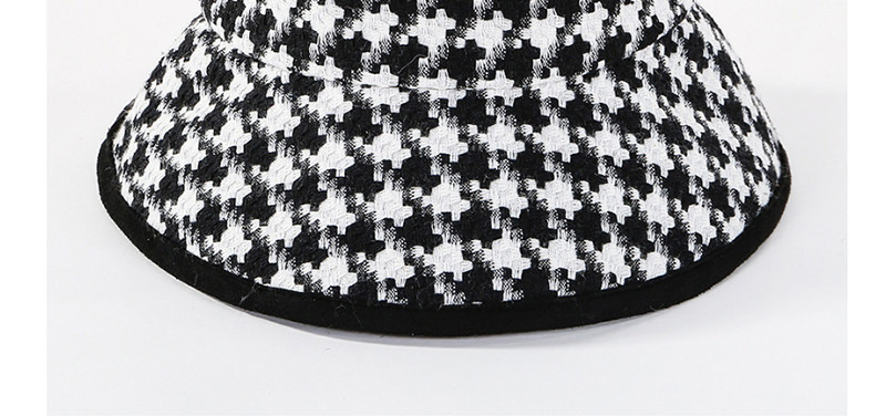 Fashion Black Black And White Gridded Basin Cap,Sun Hats