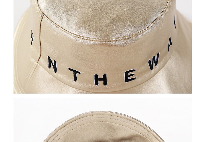 Fashion Sheet Metal Leather U Embroidery Letter Wide Visor,Sun Hats