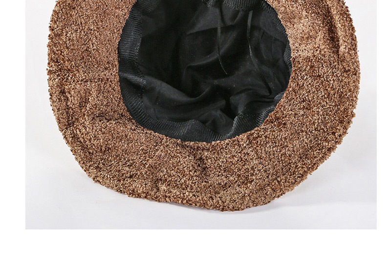 Fashion Caramel Looped Yarn Solid Color Basin Cap,Sun Hats