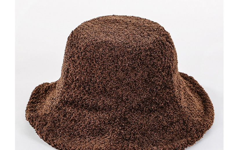 Fashion Khaki Looped Yarn Solid Color Basin Cap,Sun Hats
