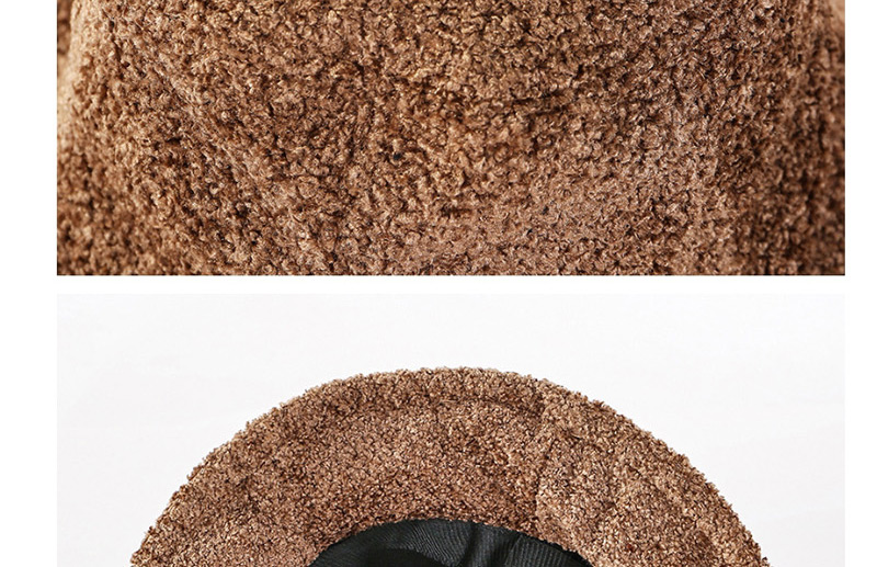 Fashion Coffee Color Looped Yarn Solid Color Basin Cap,Sun Hats