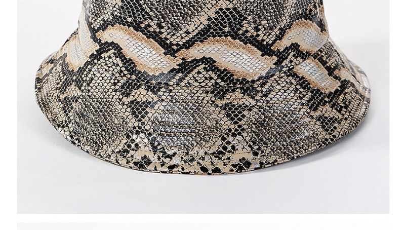 Fashion Khaki Snakeskin Leather Cap,Sun Hats