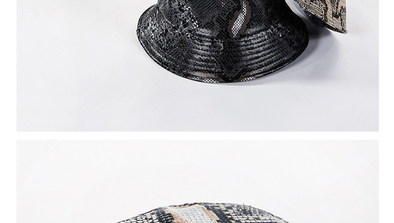 Fashion Black Snakeskin Leather Cap,Sun Hats