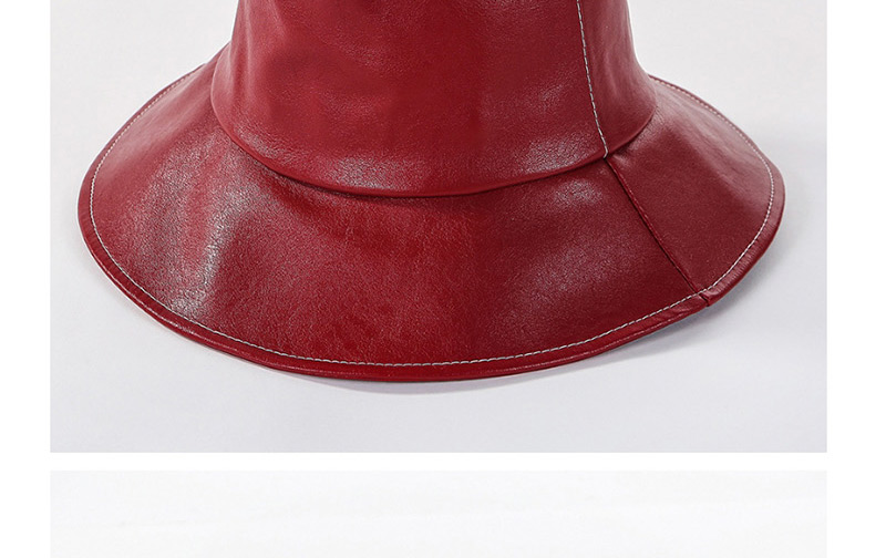 Fashion Red Light Board Leather U Fisherman Hat,Sun Hats