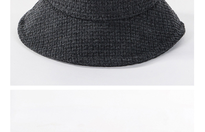 Fashion Gray Solid Color Knitted Light Board With Large Basin Cap,Sun Hats