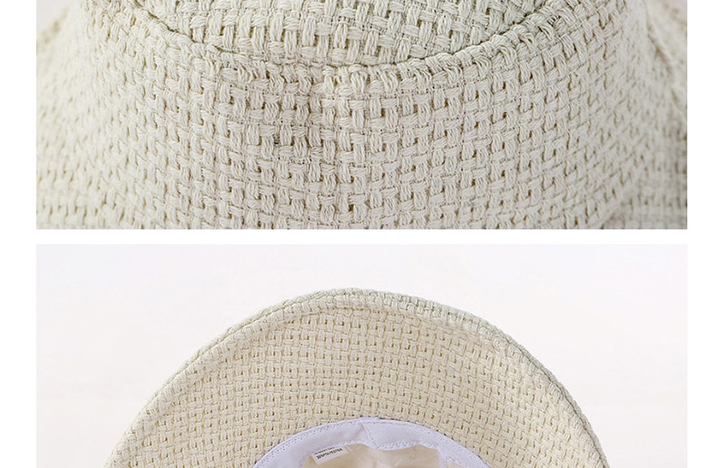 Fashion White Solid Color Knitted Light Board With Large Basin Cap,Sun Hats