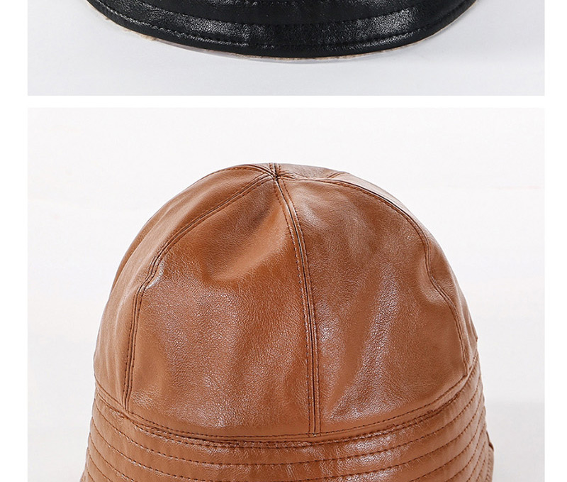 Fashion Red Soft Leather Double-sided Woolen Cap,Sun Hats