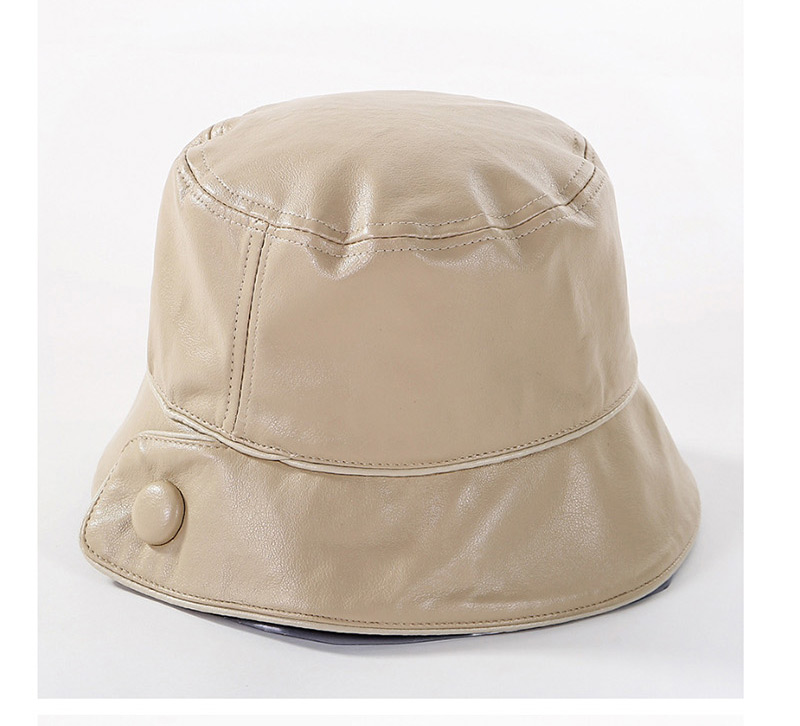 Fashion Gray Buckle Pu Fisherman Hat,Sun Hats