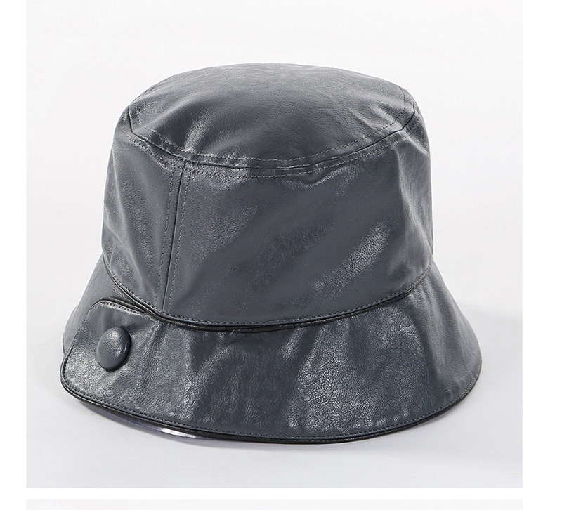 Fashion Black Buckle Pu Fisherman Hat,Sun Hats