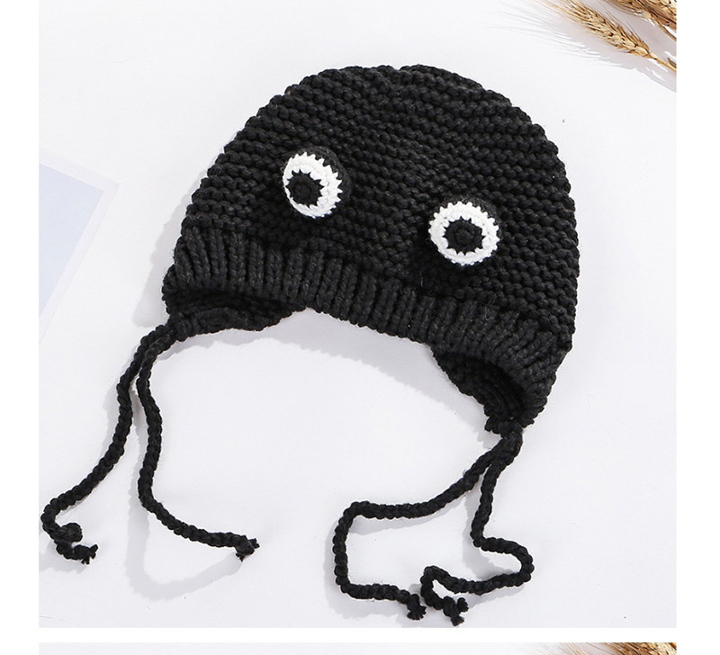 Fashion Black Cartoon Knit Frog Big Eyes Children