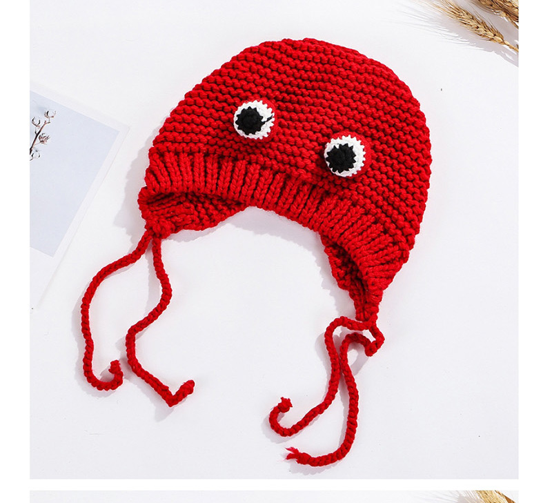 Fashion Red Cartoon Knit Frog Big Eyes Children
