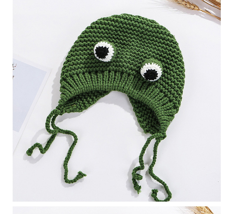 Fashion Green Cartoon Knit Frog Big Eyes Children