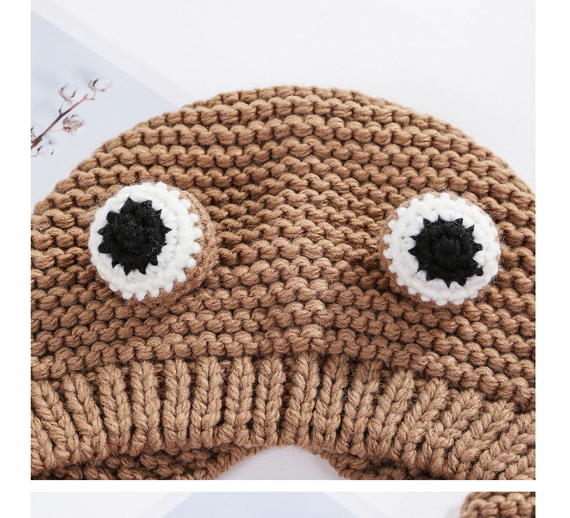 Fashion Beige Cartoon Knit Frog Big Eyes Children