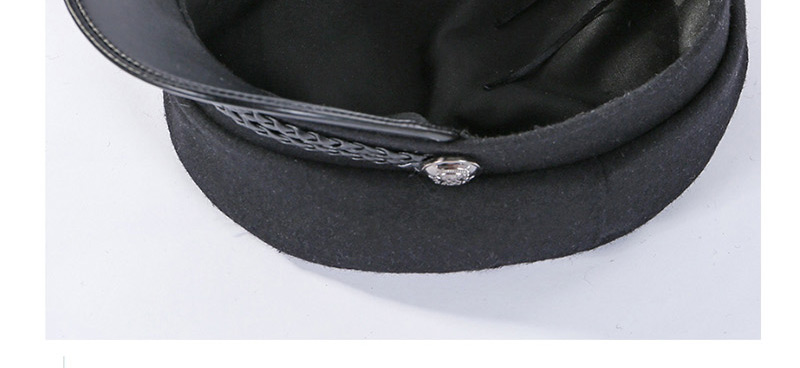 Fashion Black Woolen Navy Cap,Beanies&Others