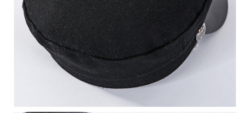 Fashion Black Woolen Navy Cap,Beanies&Others