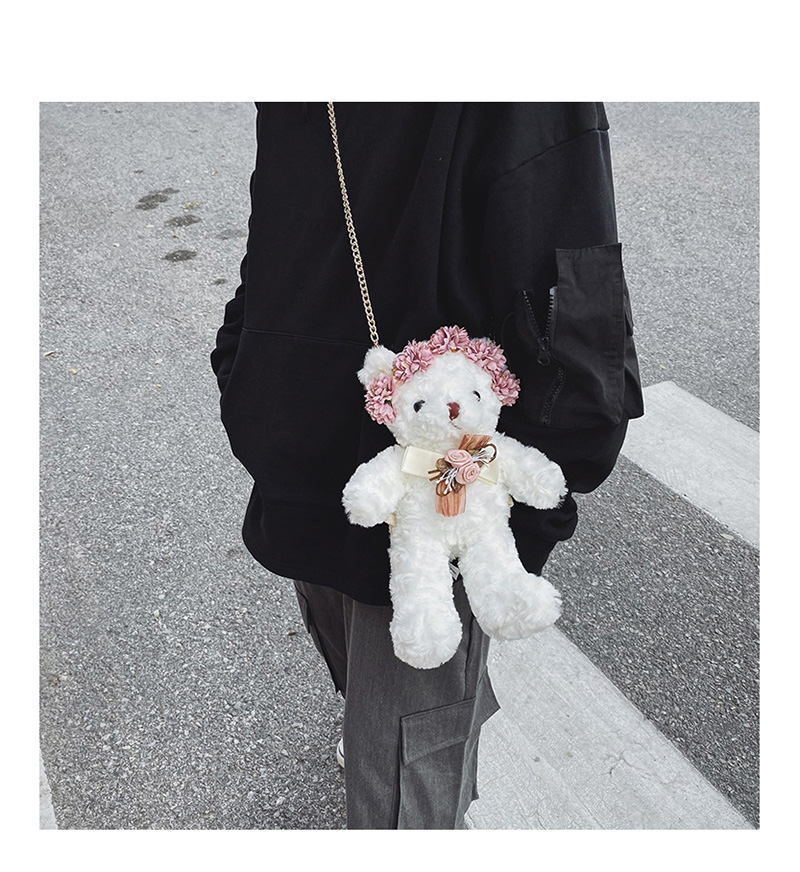 Fashion Khaki Plush Bear Slung Shoulder Bag,Shoulder bags