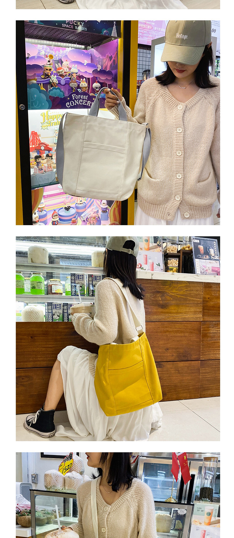 Fashion Black Canvas Single Shoulder Messenger Bag,Handbags