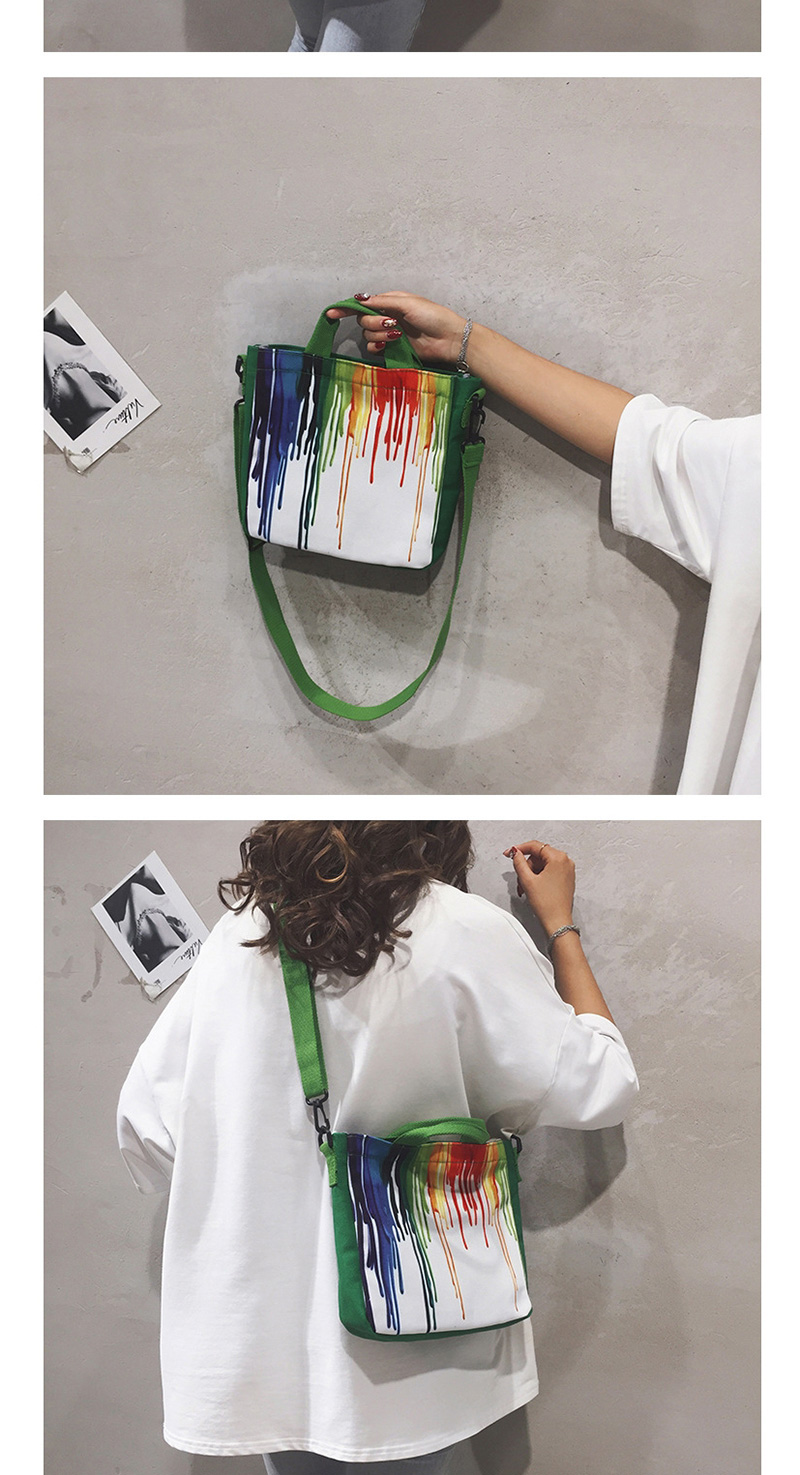 Fashion Black Splash Ink Color Contrast Canvas Single Shoulder Messenger Bag,Shoulder bags