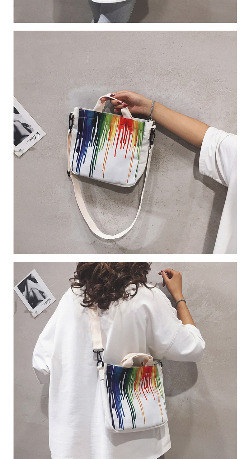 Fashion Black Splash Ink Color Contrast Canvas Single Shoulder Messenger Bag,Shoulder bags
