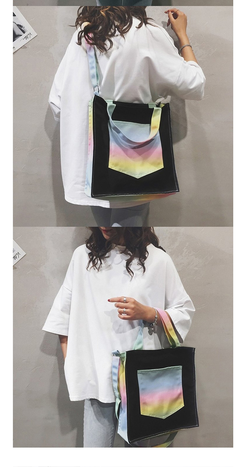 Fashion Black Gradient Canvas Crossbody Shoulder Bag,Shoulder bags