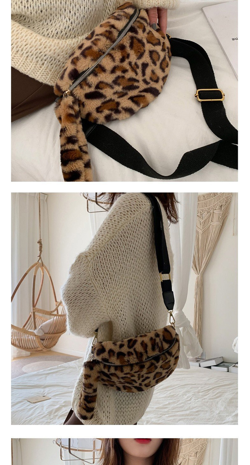 Fashion Leopard Plush Crossbody Chest Bag,Shoulder bags