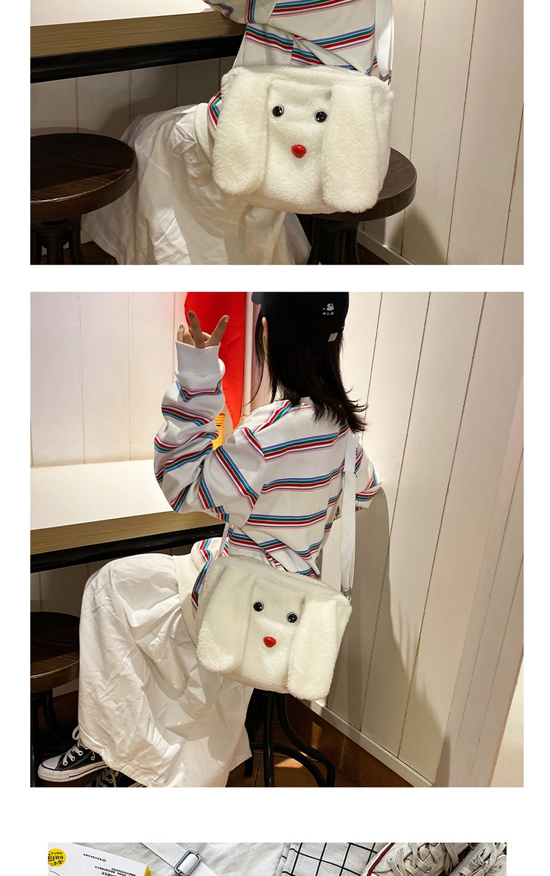 Fashion White Cartoon Plush Rabbit Ears Shoulder Bag,Messenger bags