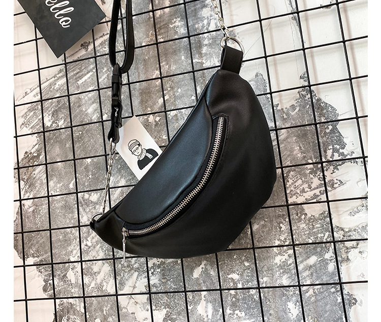 Fashion Black Chain Pu Chest Bag,Shoulder bags