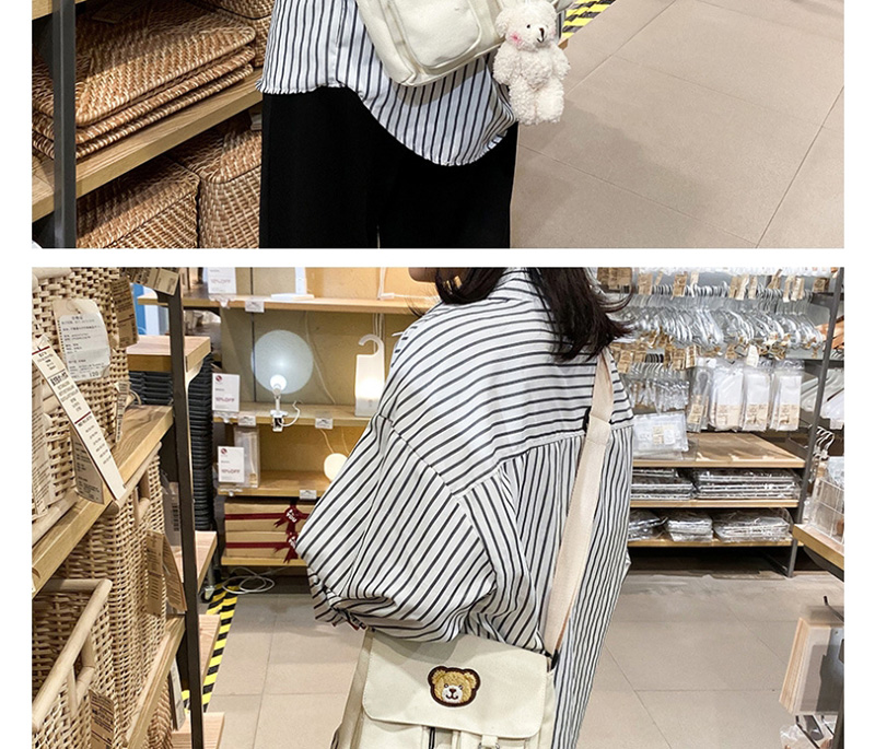 Fashion White Bear Canvas Shoulder Messenger Bag,Shoulder bags