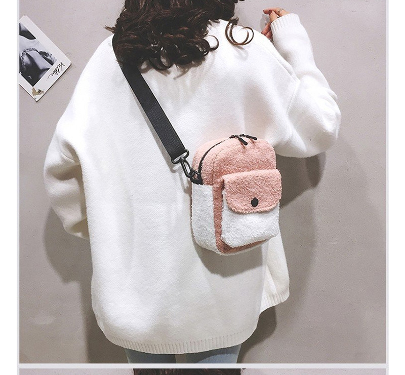 Fashion Pink Contrast Lamb Lambskin Shoulder Bag,Shoulder bags