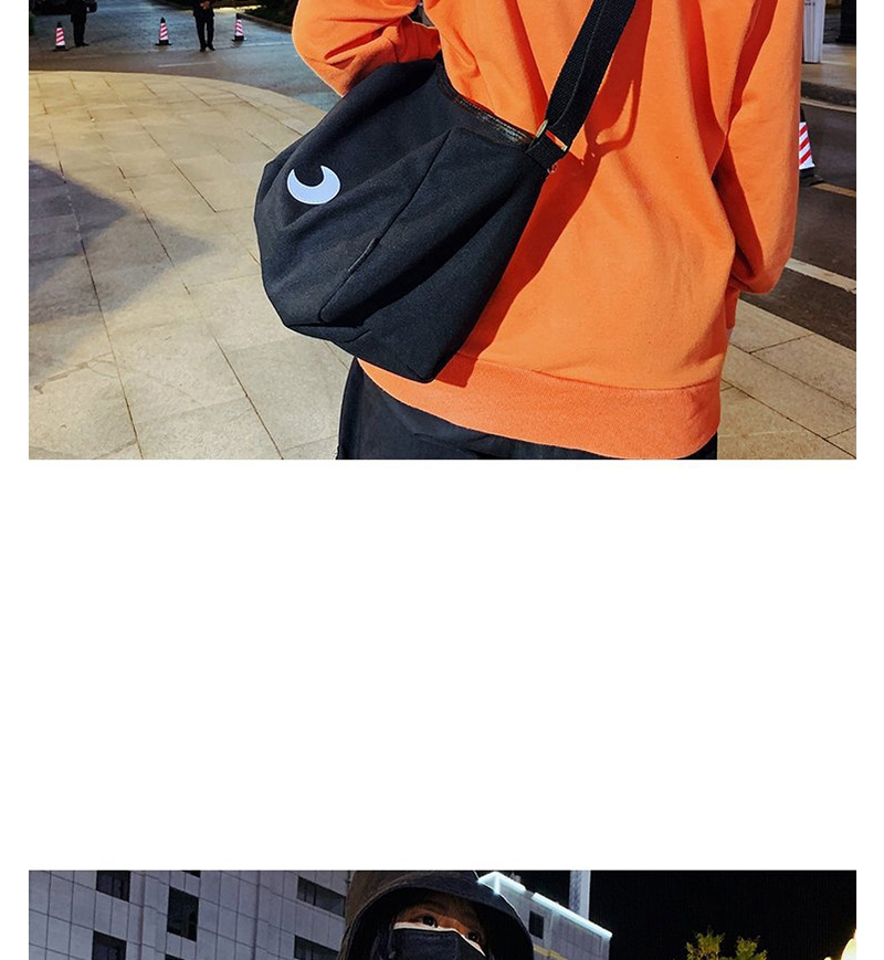 Fashion Black Reflective Moon Canvas Shoulder Crossbody Bag,Shoulder bags