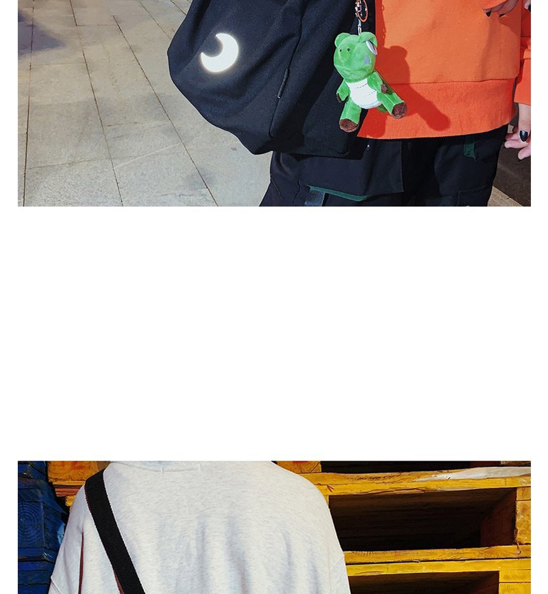 Fashion Black Reflective Moon Canvas Shoulder Crossbody Bag,Shoulder bags