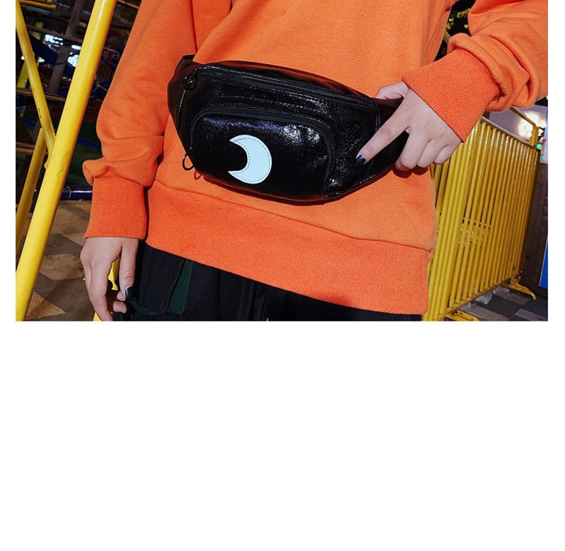 Fashion Black Moon Pu Slung Chest Bag,Shoulder bags