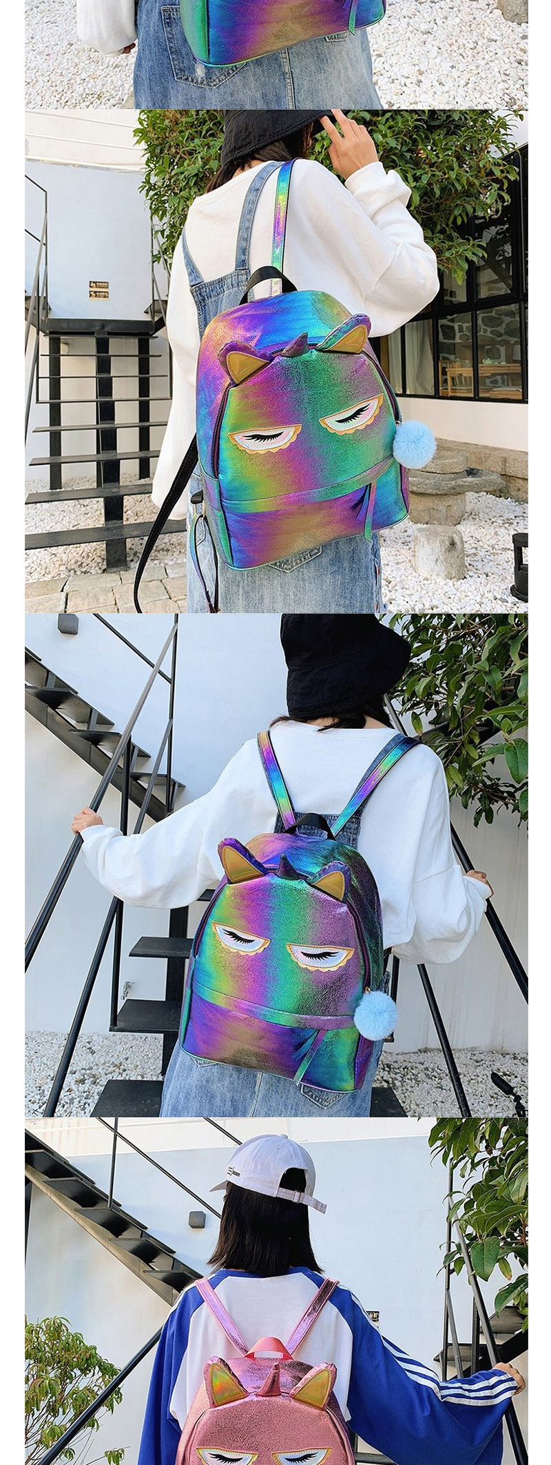 Fashion Color Laser Sequin Cartoon Unicorn Backpack,Backpack