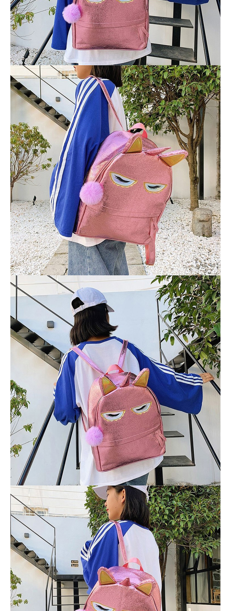 Fashion Blue Laser Sequin Cartoon Unicorn Backpack,Backpack