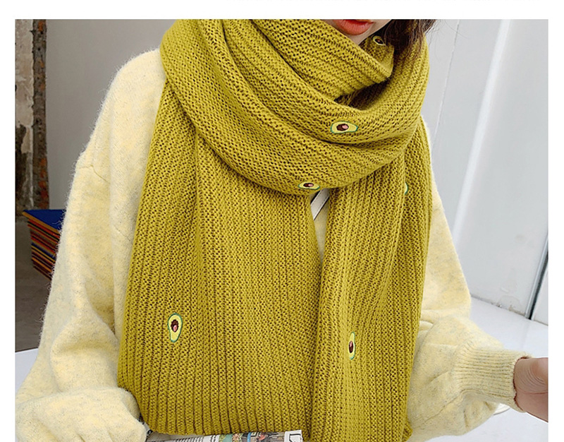 Fashion Beige Knitted Avocado Wool Collar,knitting Wool Scaves