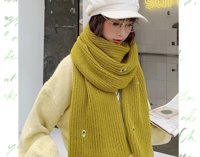 Fashion Turmeric Knitted Avocado Wool Collar,knitting Wool Scaves