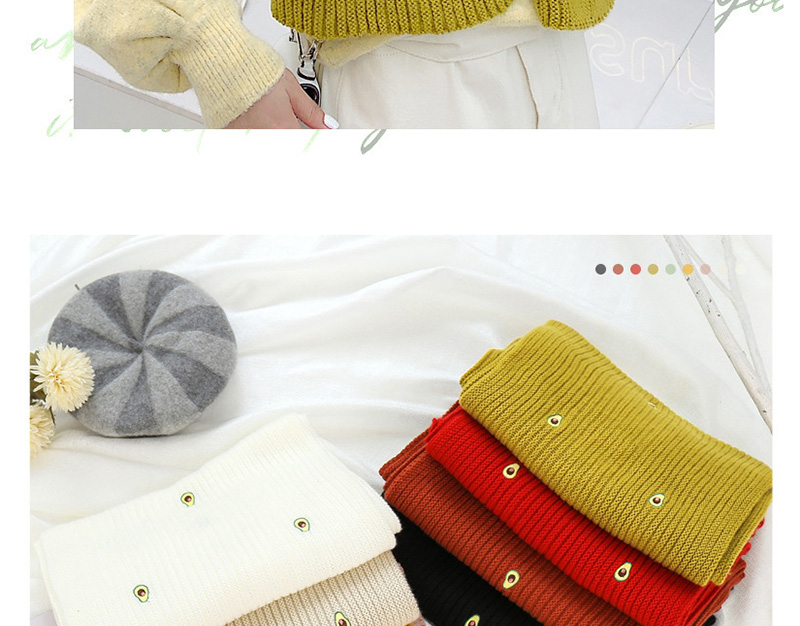 Fashion Brick Red Knitted Avocado Wool Collar,knitting Wool Scaves