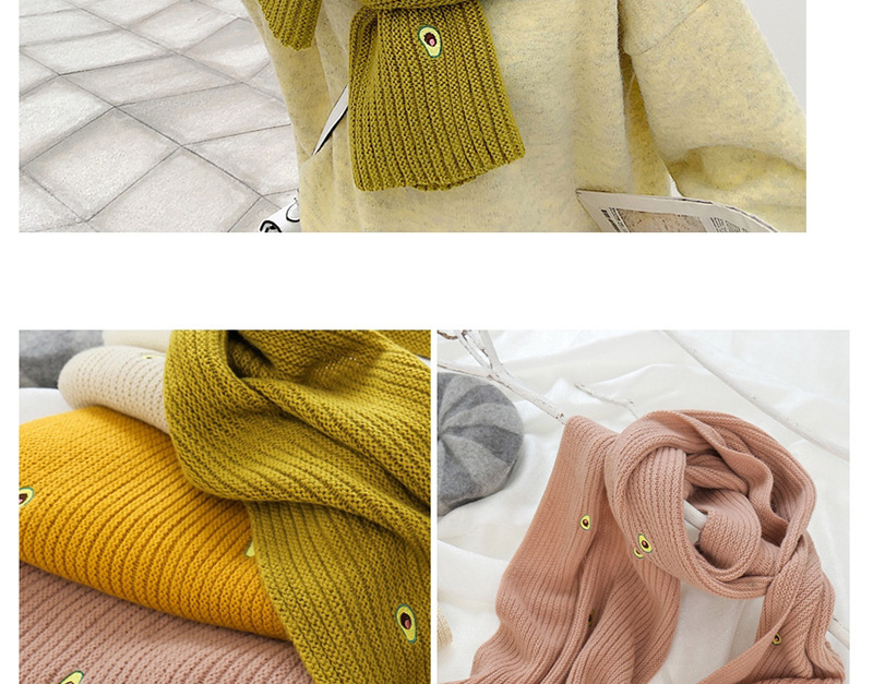 Fashion Yellow-green Knitted Avocado Wool Collar,knitting Wool Scaves