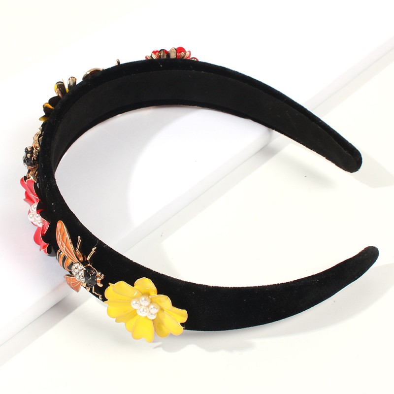 Fashion Bumblebee Alloy Rhinestone Flower Headband,Head Band