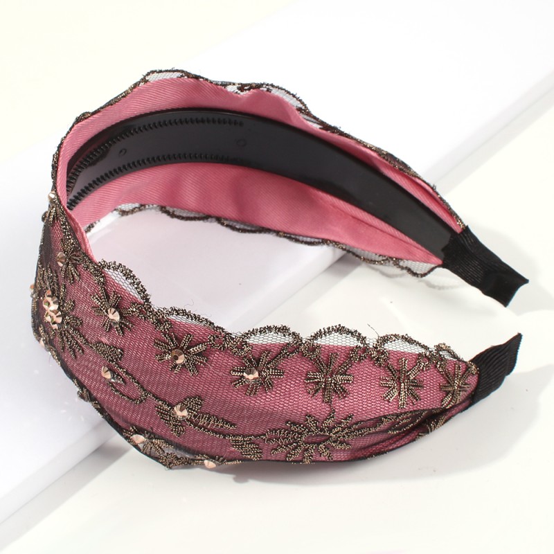Fashion Pink Fabric Lace Flower Headband,Head Band