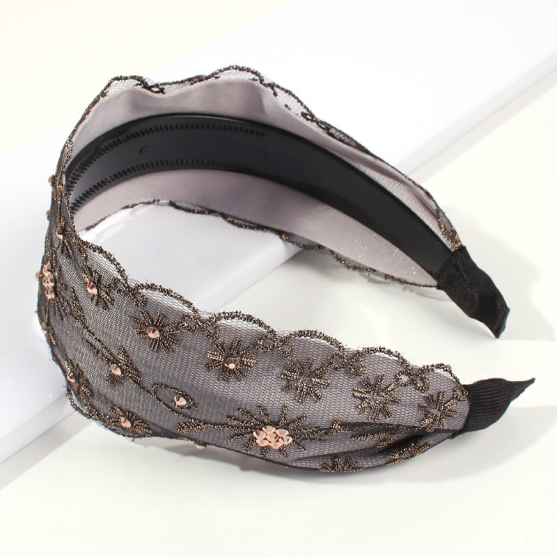 Fashion Champagne Fabric Lace Flower Headband,Head Band
