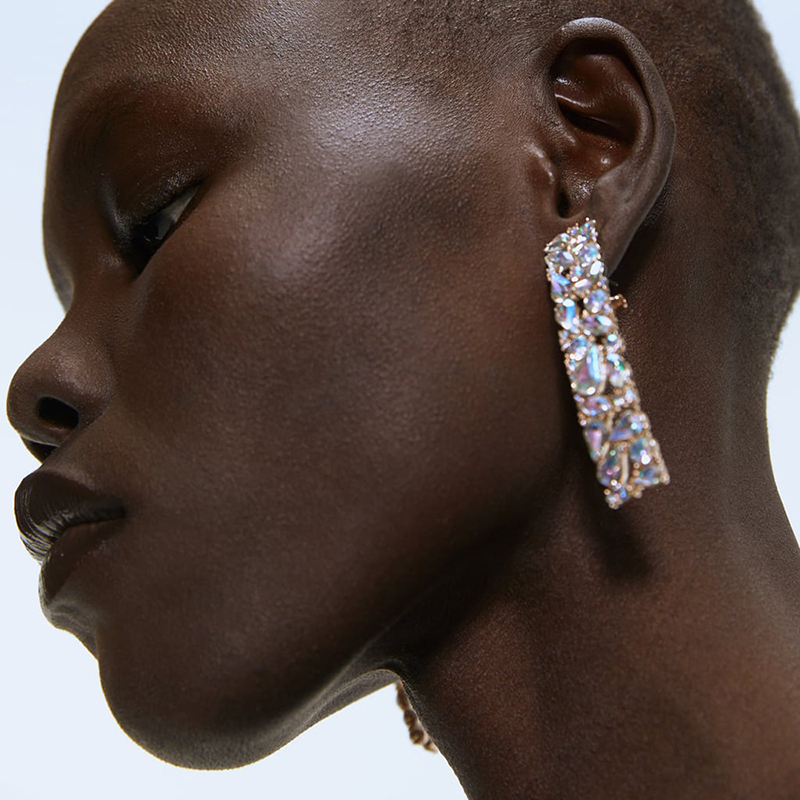 Fashion Gold Alloy Rhinestone Earrings,Stud Earrings