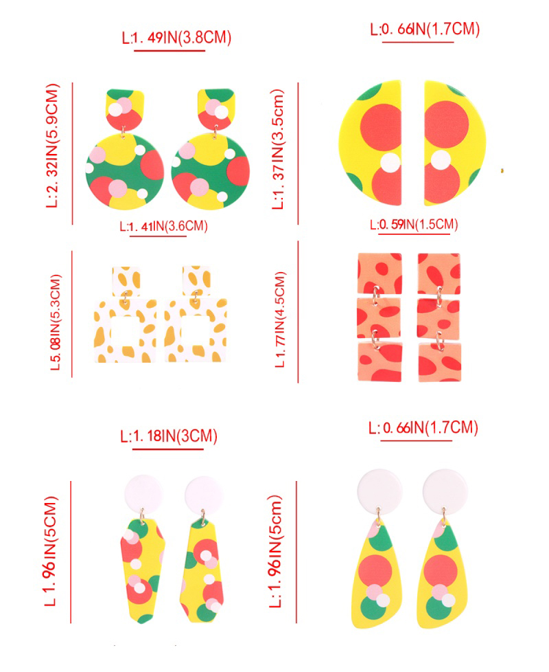 Fashion Drop Shape Resin Color Matching Geometric Earrings,Drop Earrings