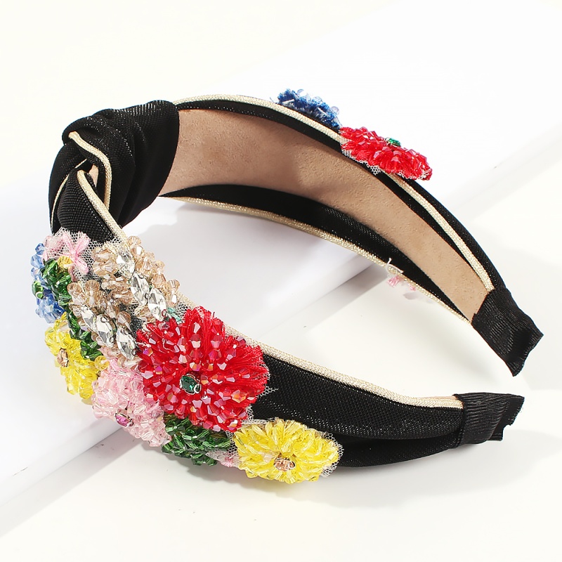 Fashion Black Fabric Rhinestone Flower Headband,Head Band