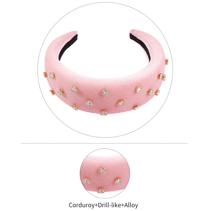 Fashion Pink Corduroy Rhinestone Headband,Head Band