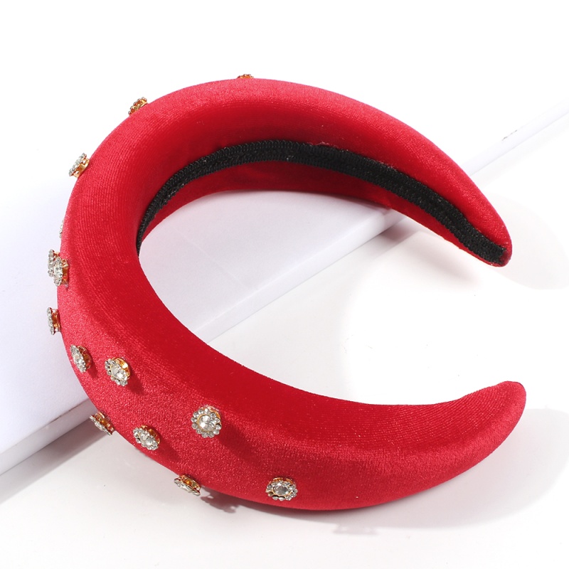 Fashion Big Red Corduroy Rhinestone Headband,Head Band